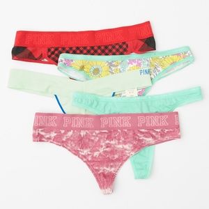 PINK Victoria Secret Thongs - Set of 5 - M